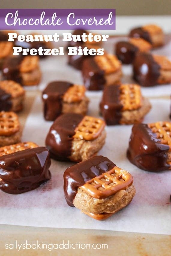 chocolate covered peanut butter pretzel bites