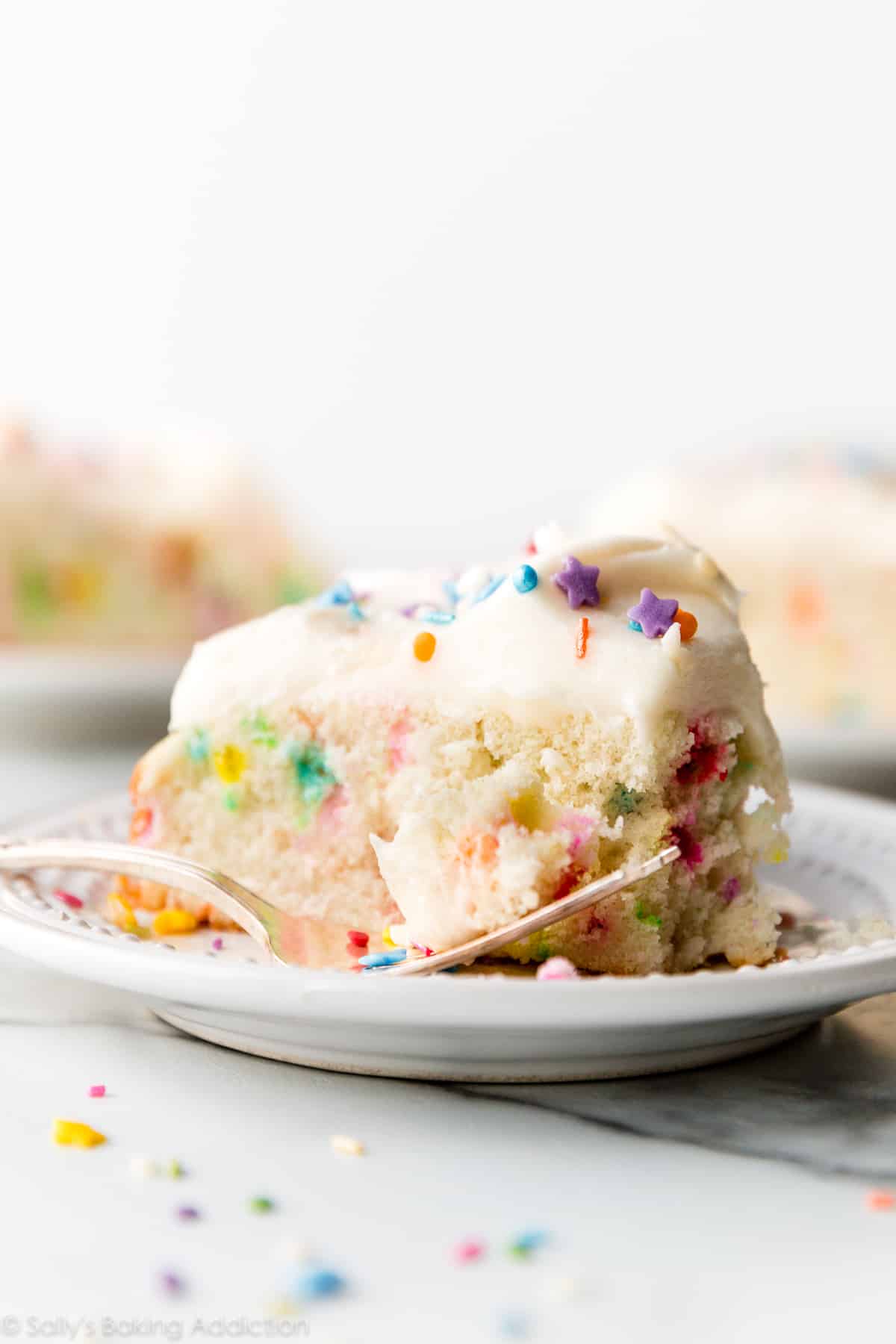 slice of sprinkle cake