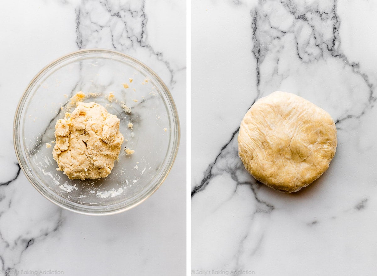 pie dough before chilling.