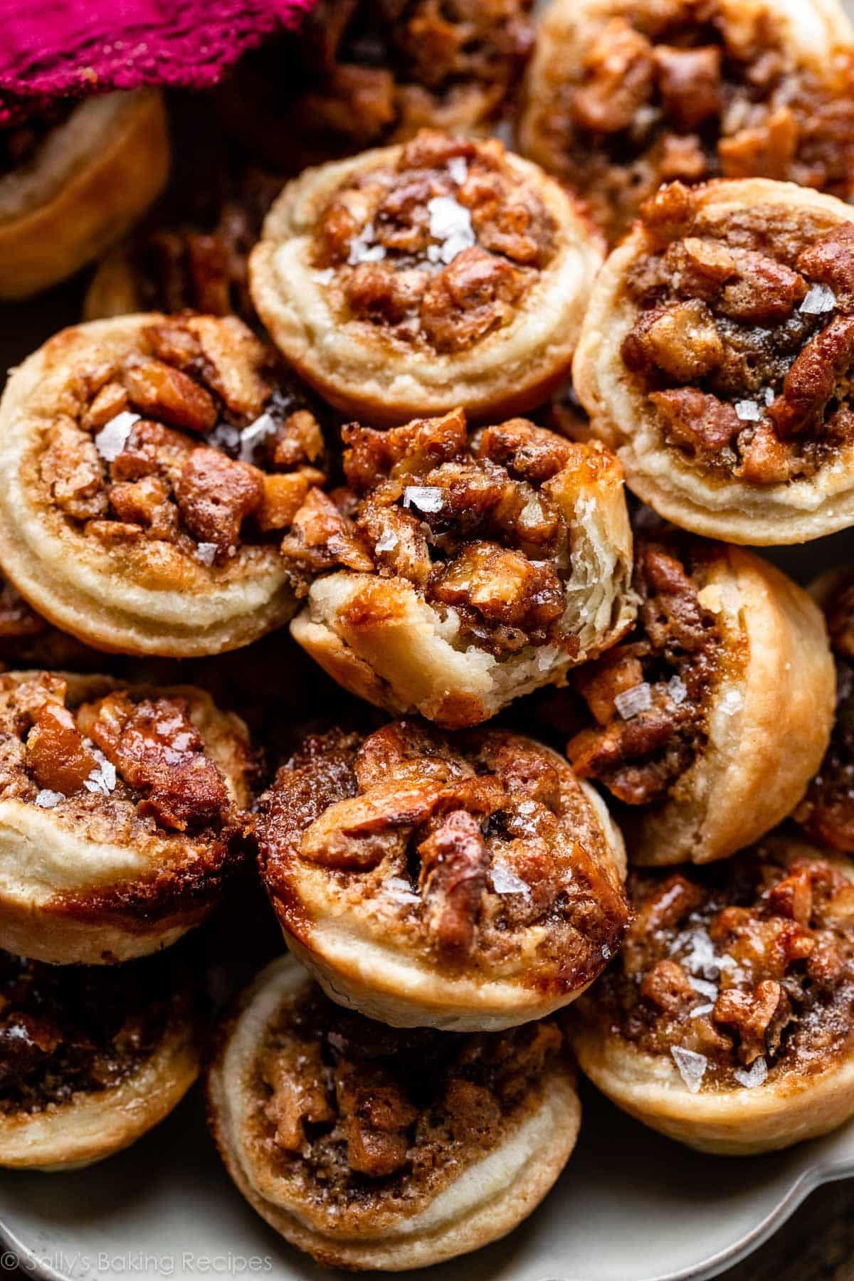 plate of mini pecan pies.