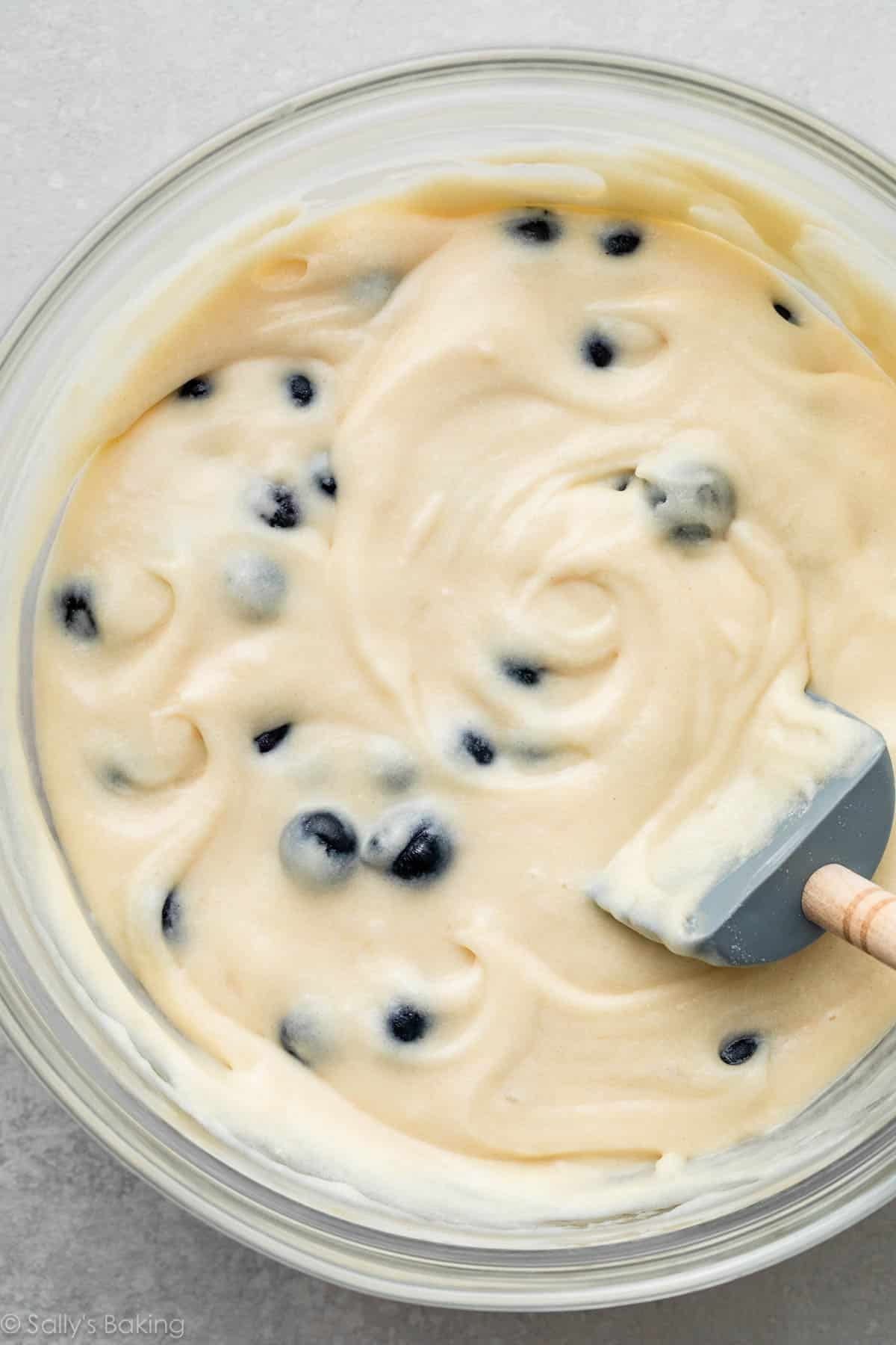 bowl of blueberry batter.