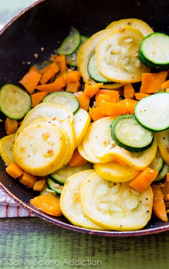 veggies in a skillet
