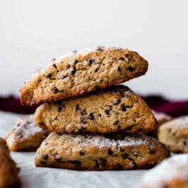 stack of chocolate chip scones