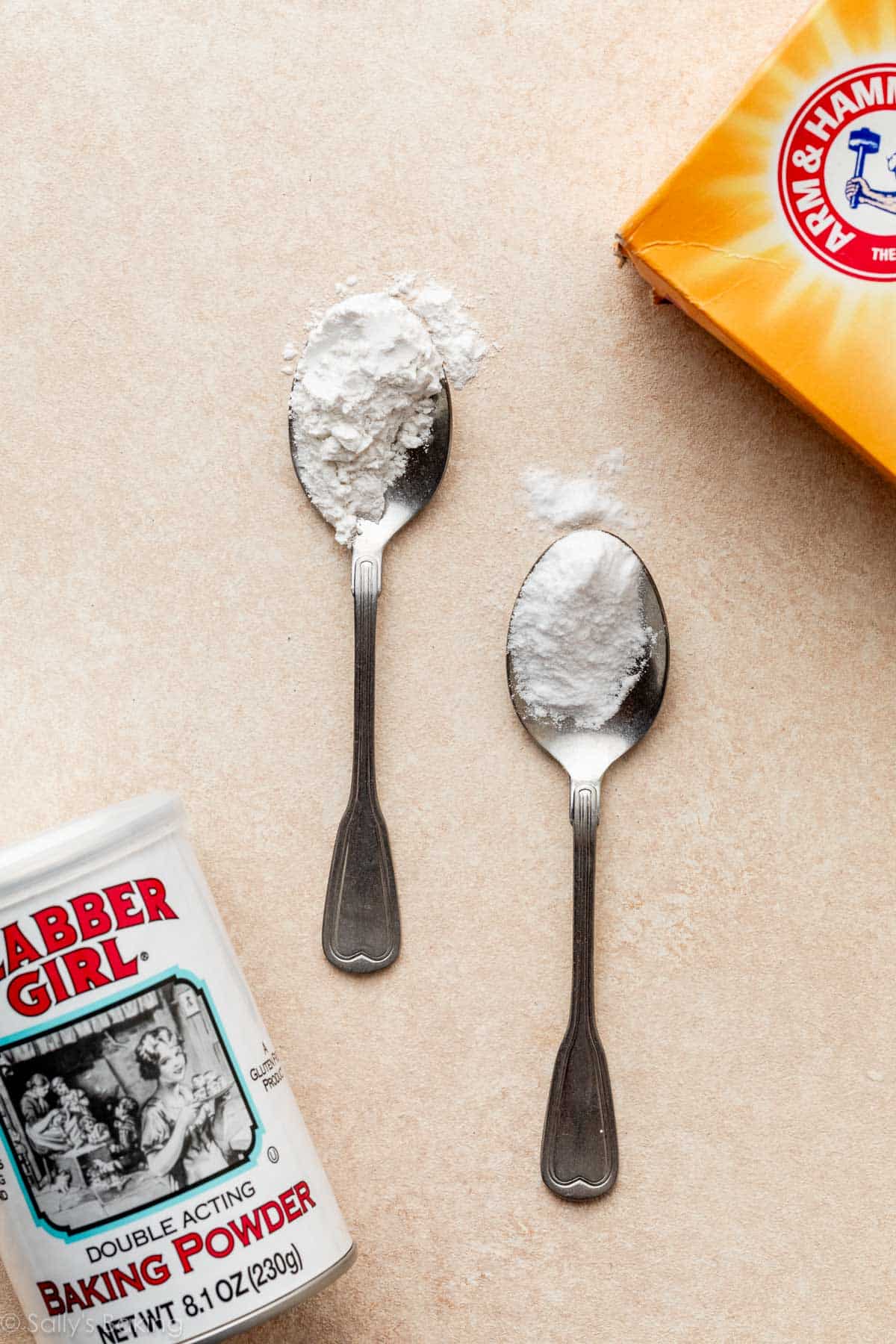 spoonfuls of baking soda and baking powder.