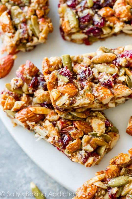 pumpkin seed cranberry snack bars
