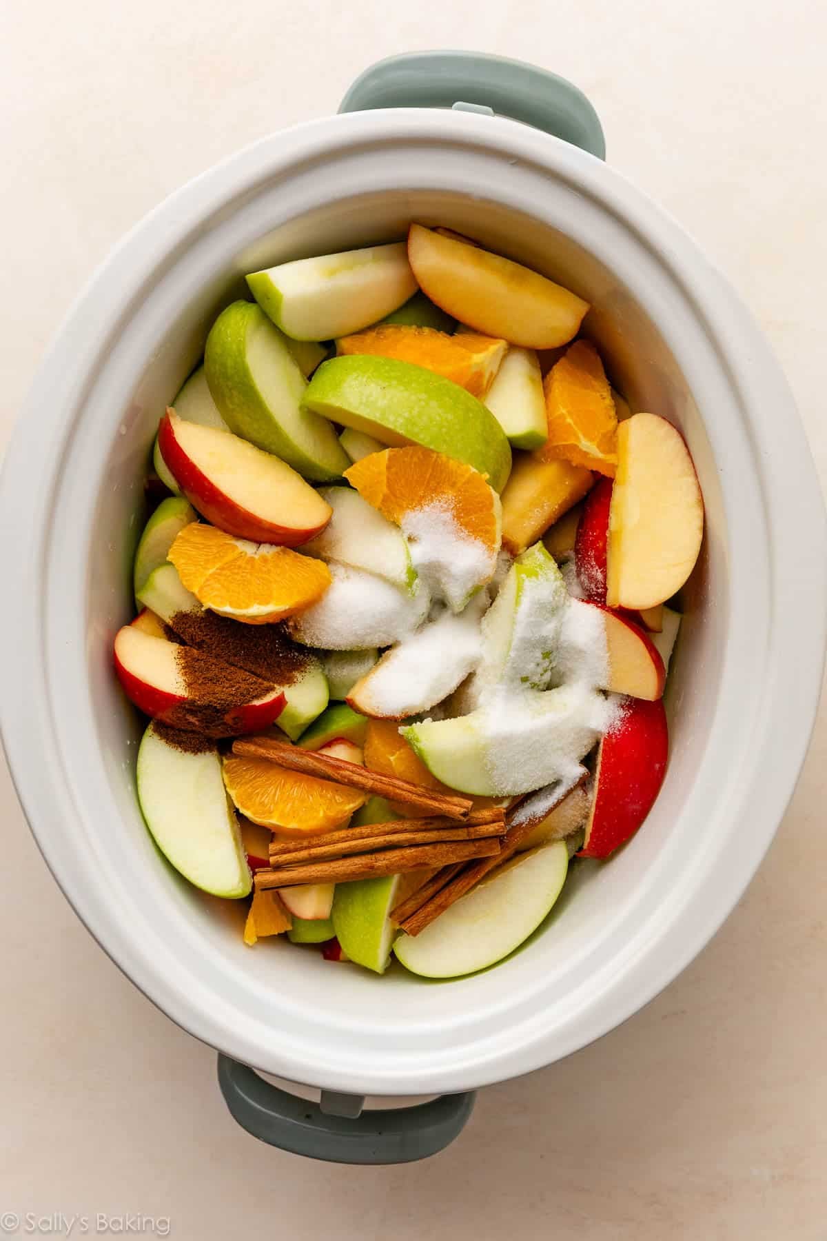 How to make homemade apple cider in the slow cooker on sallysbakingaddiction.com