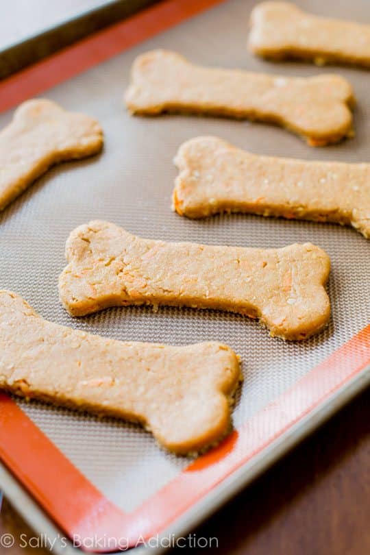 dog treats on a silpat baking mat