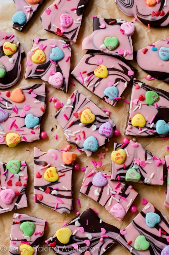 overhead image of pieces of sweetheart swirl bark