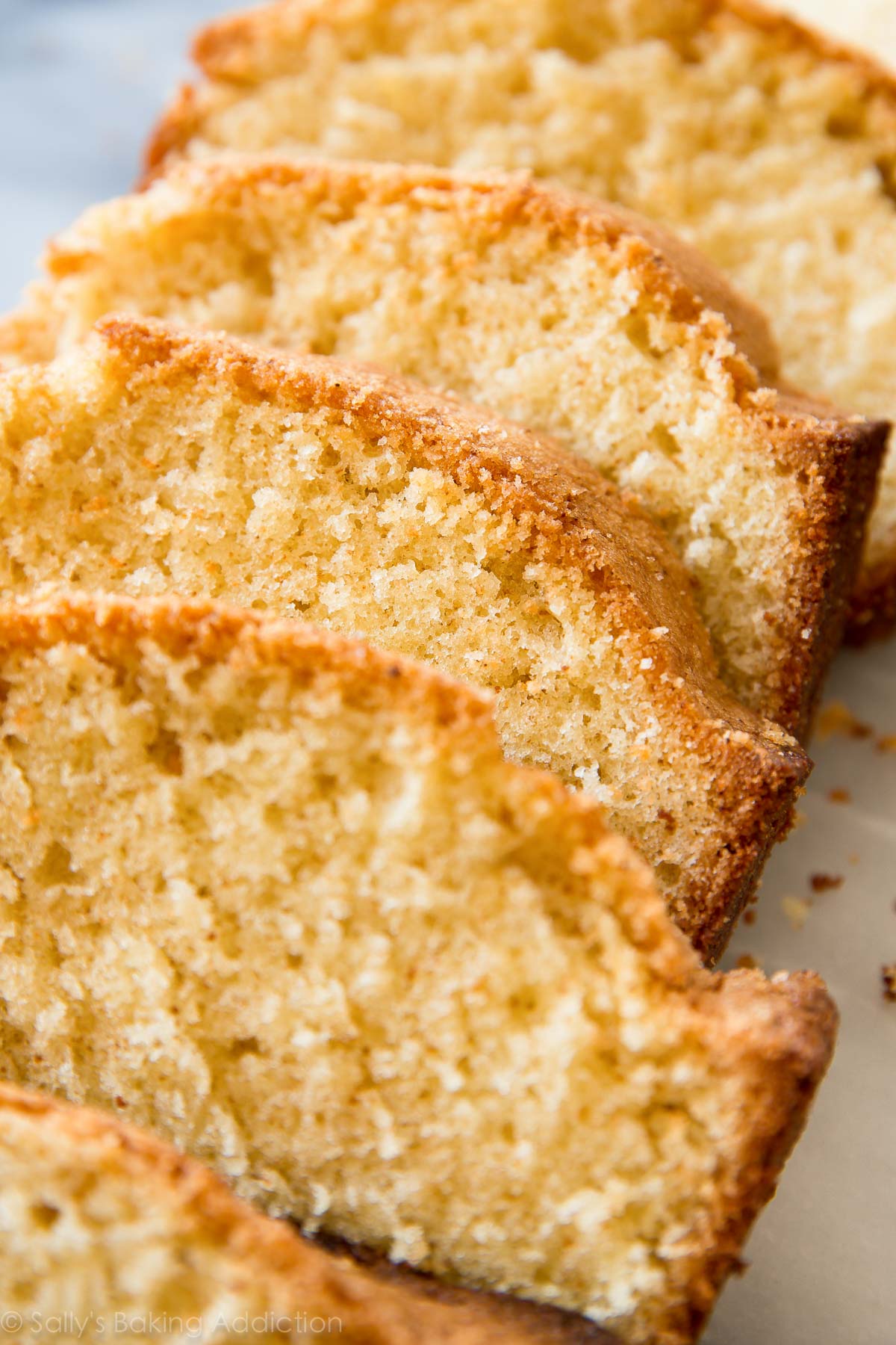 sliced brown butter pound cake