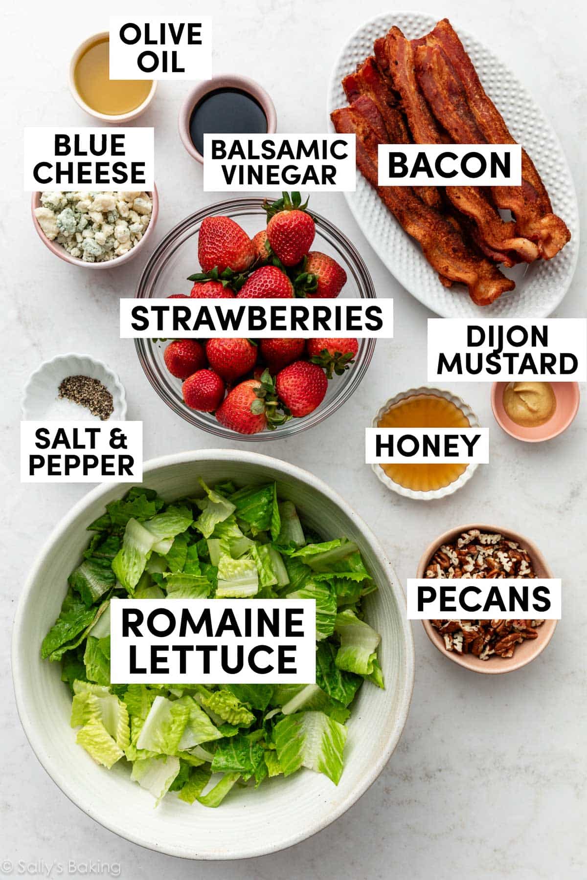 ingredients in bowls.
