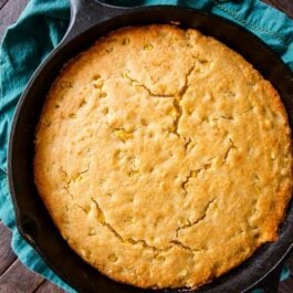 cornbread baked in a skillet