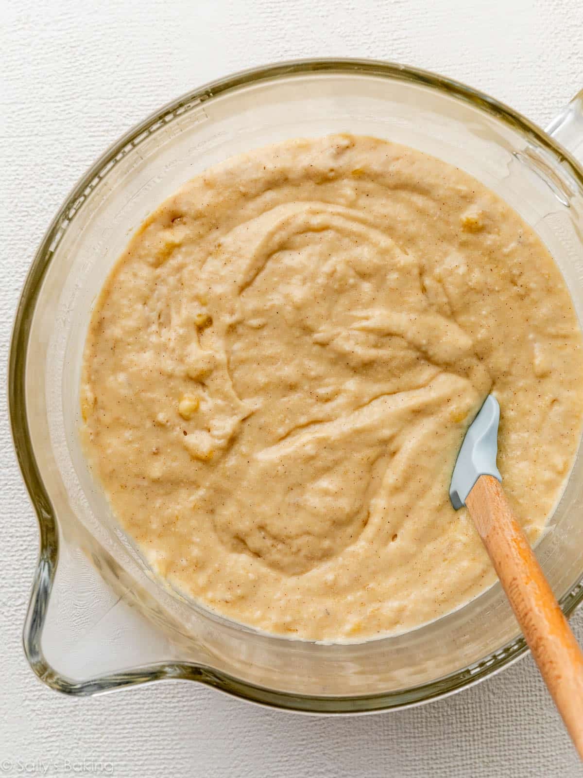 batter in glass bowl.