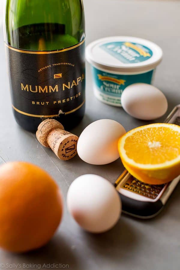 ingredients for mimosa cupcakes