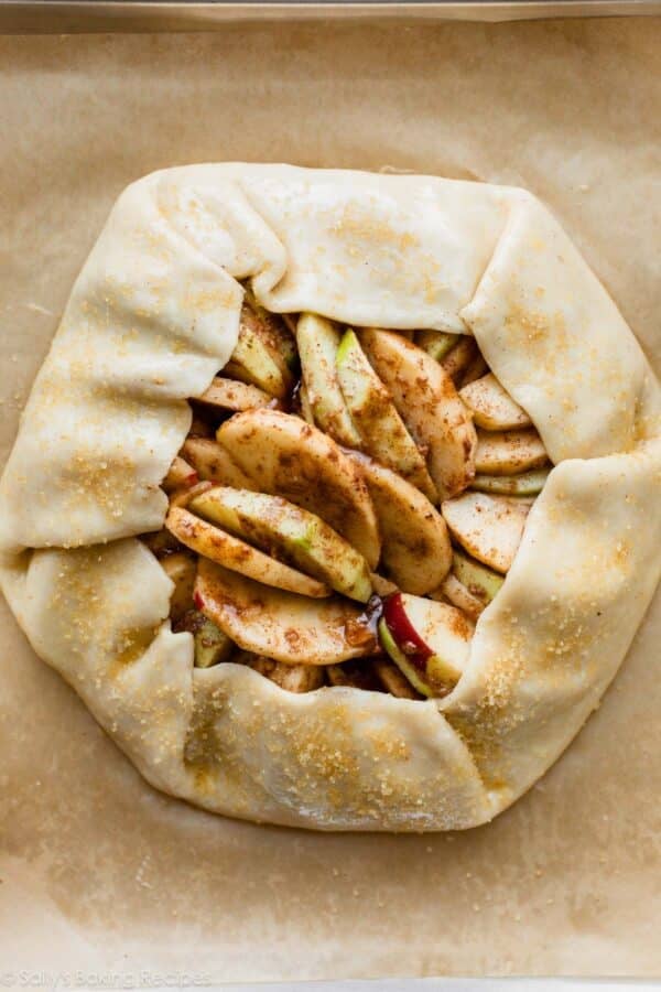 apple galette before baking.