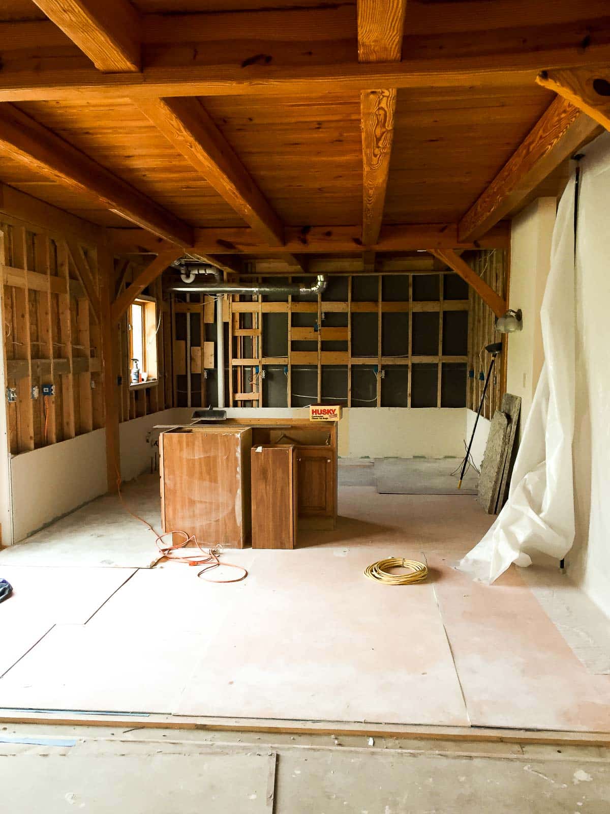kitchen taken down to the studs