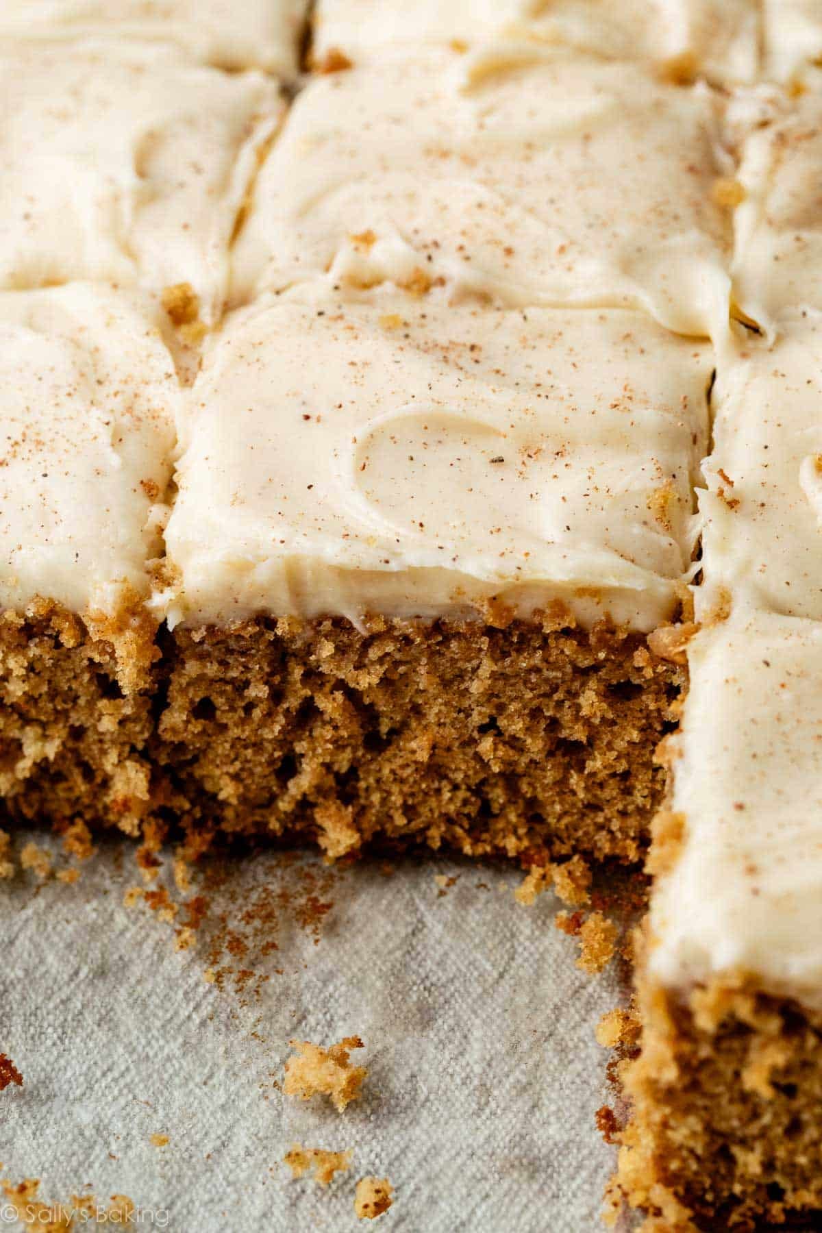 spice cake with brown butter cream cheese frosting.