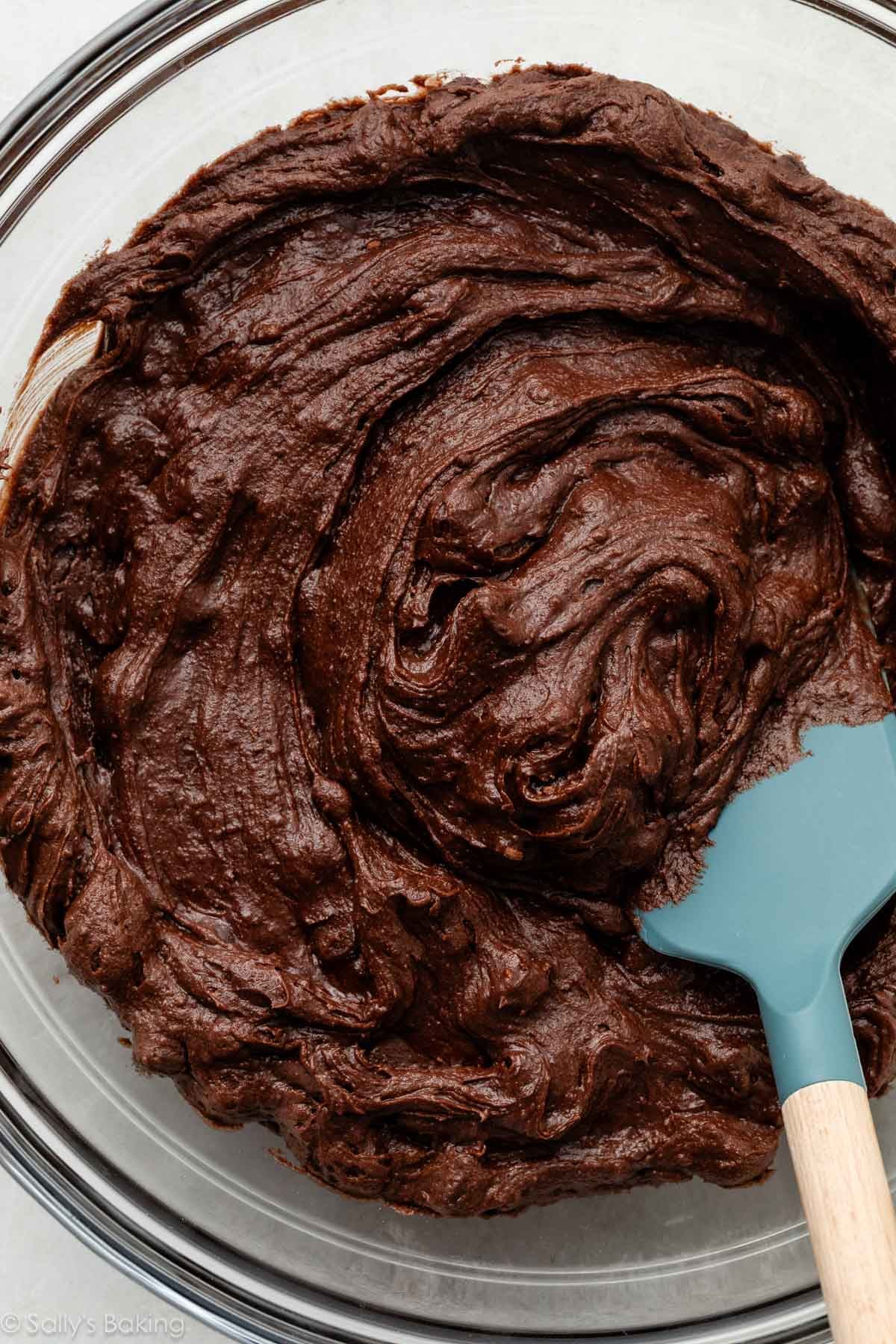 brownie batter in bowl.