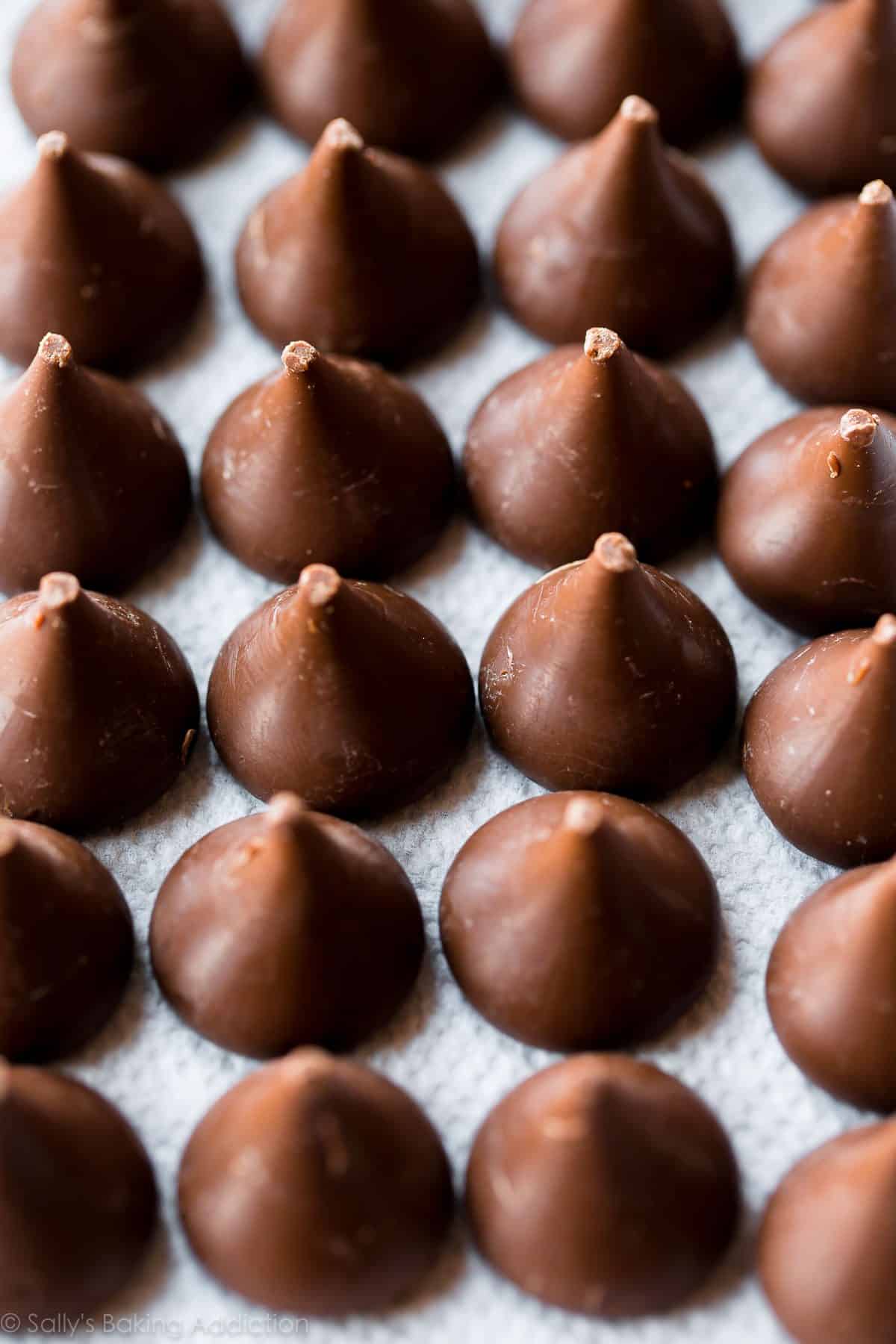 unwrapped Hershey's kisses