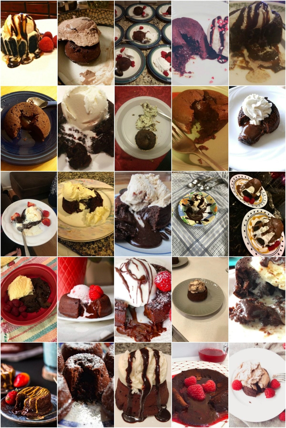 collage of lava cakes