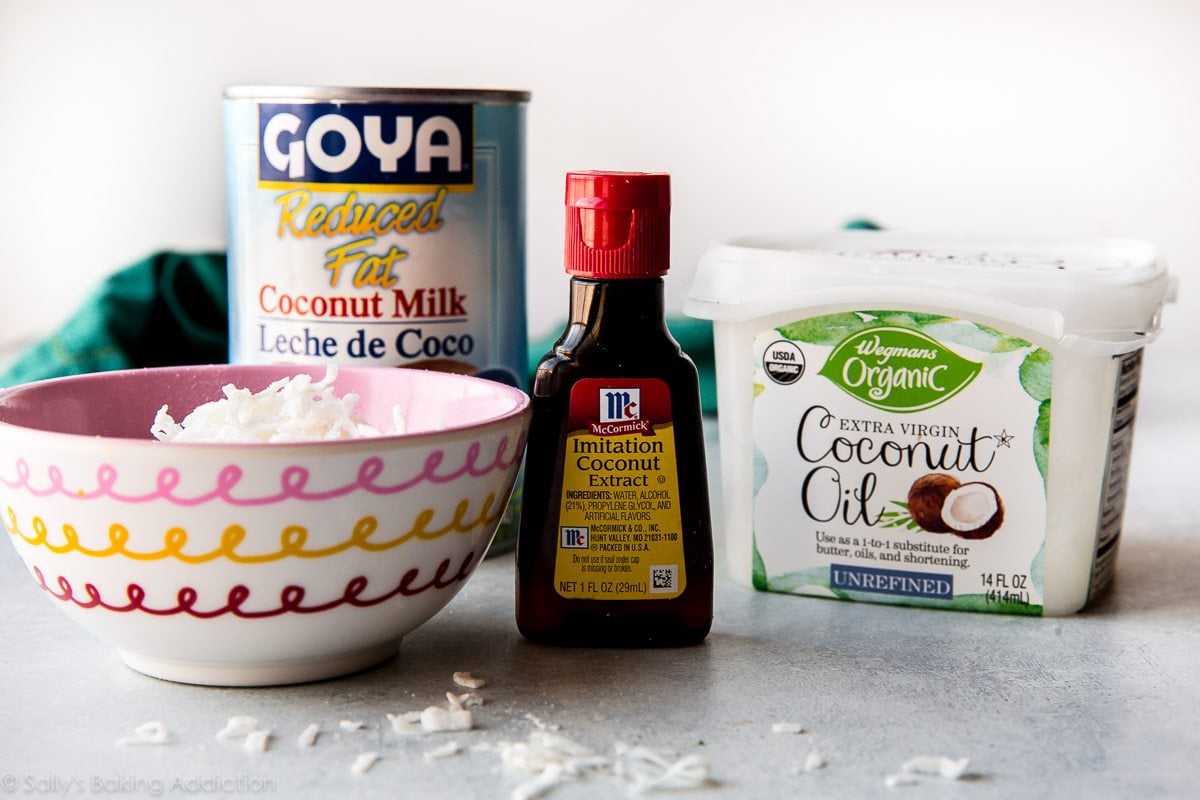 ingredients for coconut cupcakes