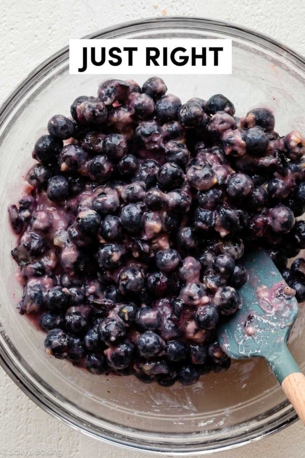 blueberry pie filling in bowl.