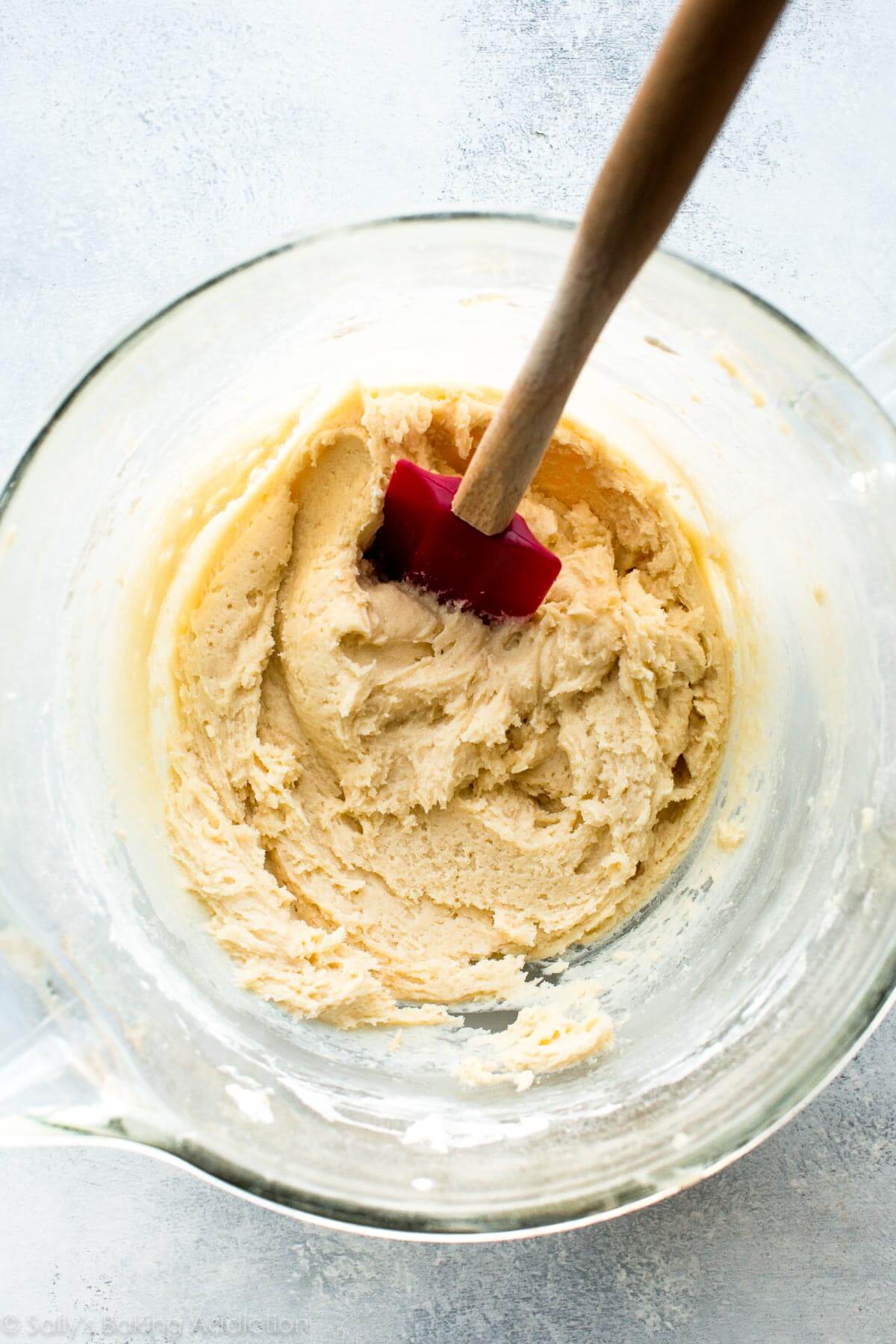 cookie dough in a glass bowl
