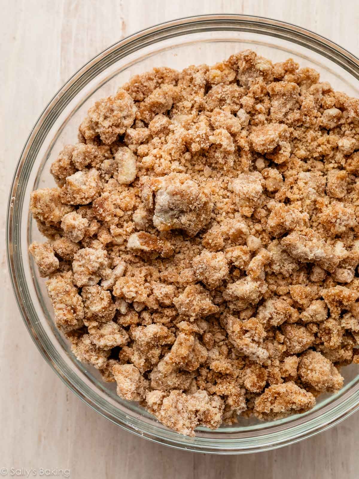 crumb mixture in bowl.
