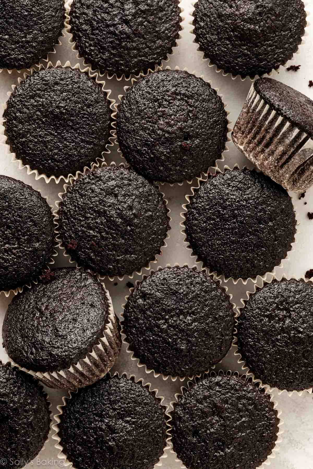 dark chocolate cupcakes.