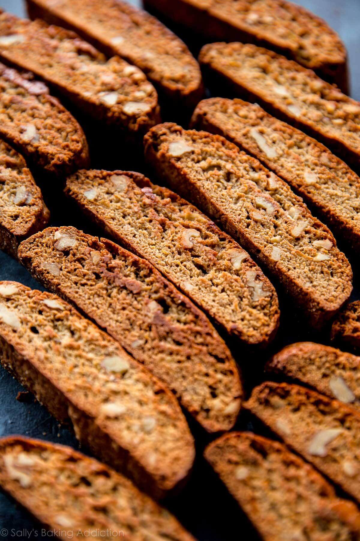orange biscotti cookies after baking
