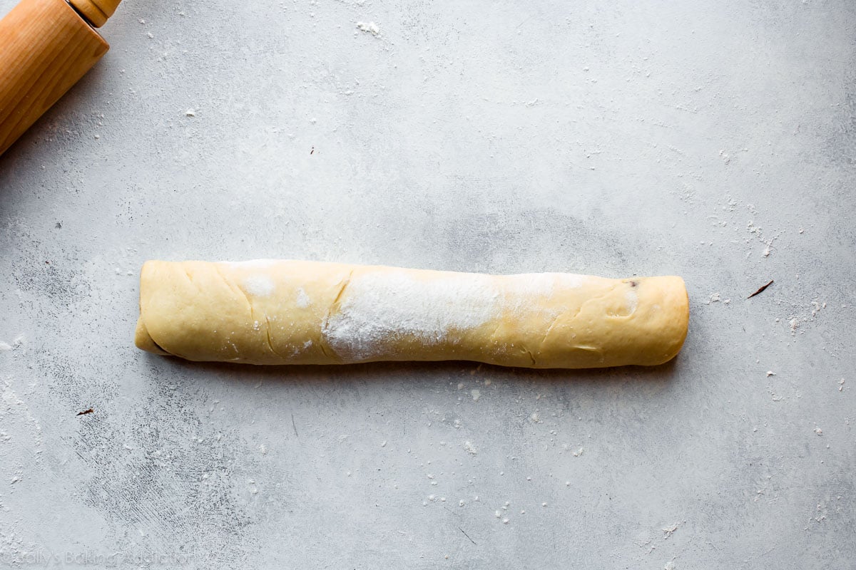 babka dough rolled into a log