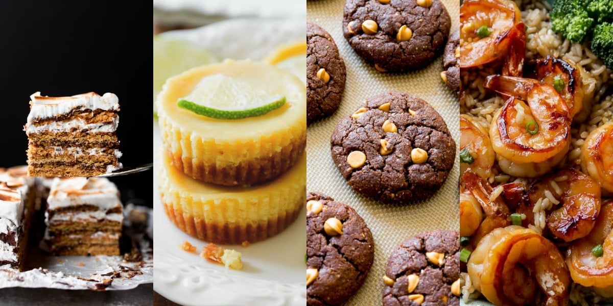 collage of 4 recipes made with 8 ingredients or less