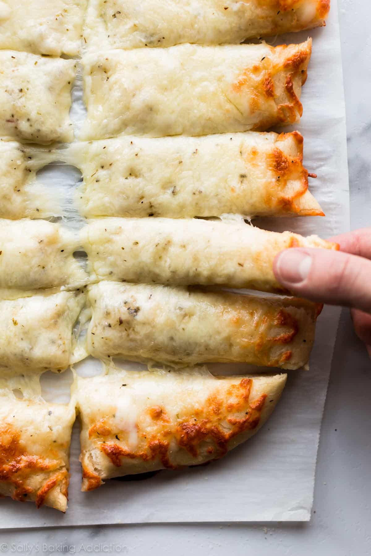 Homemade cheesy breadsticks