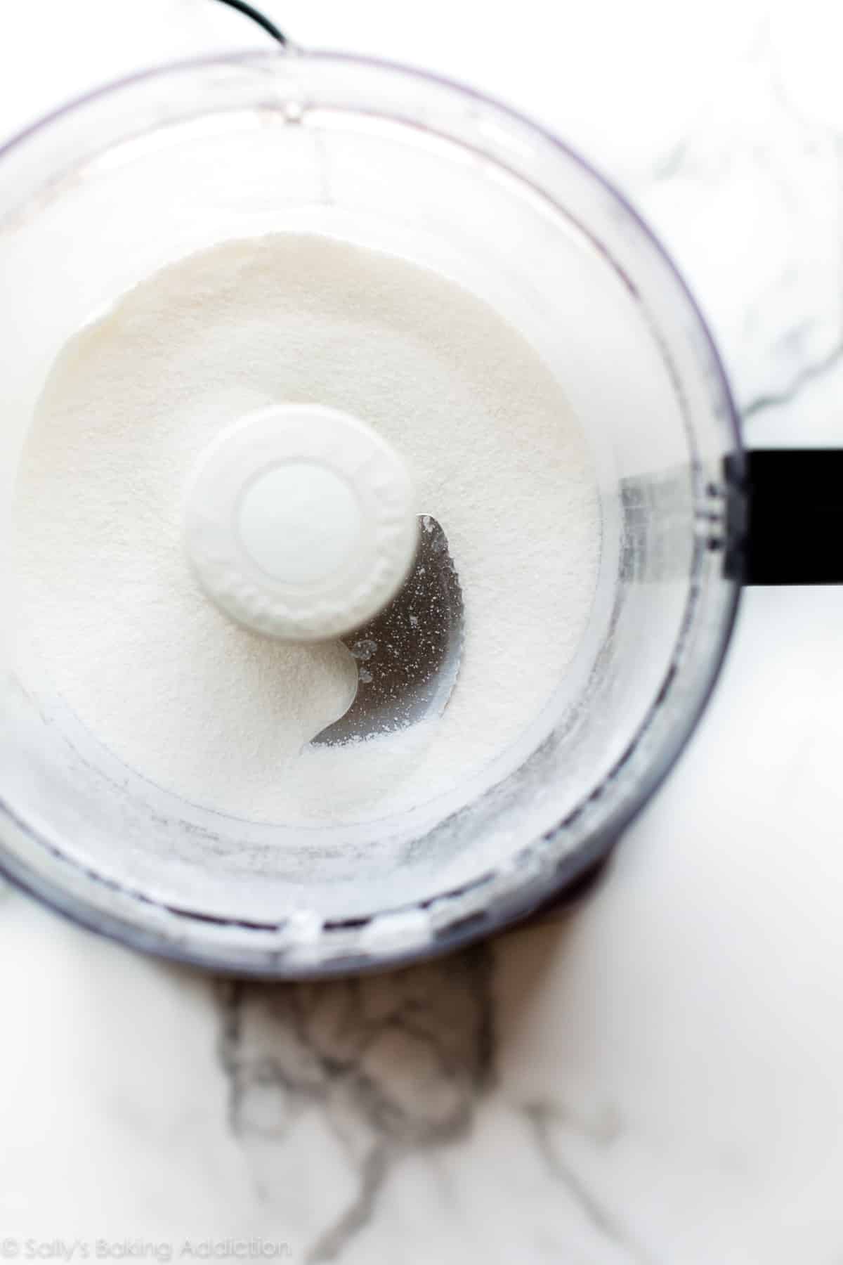 Superfine sugar in food processor