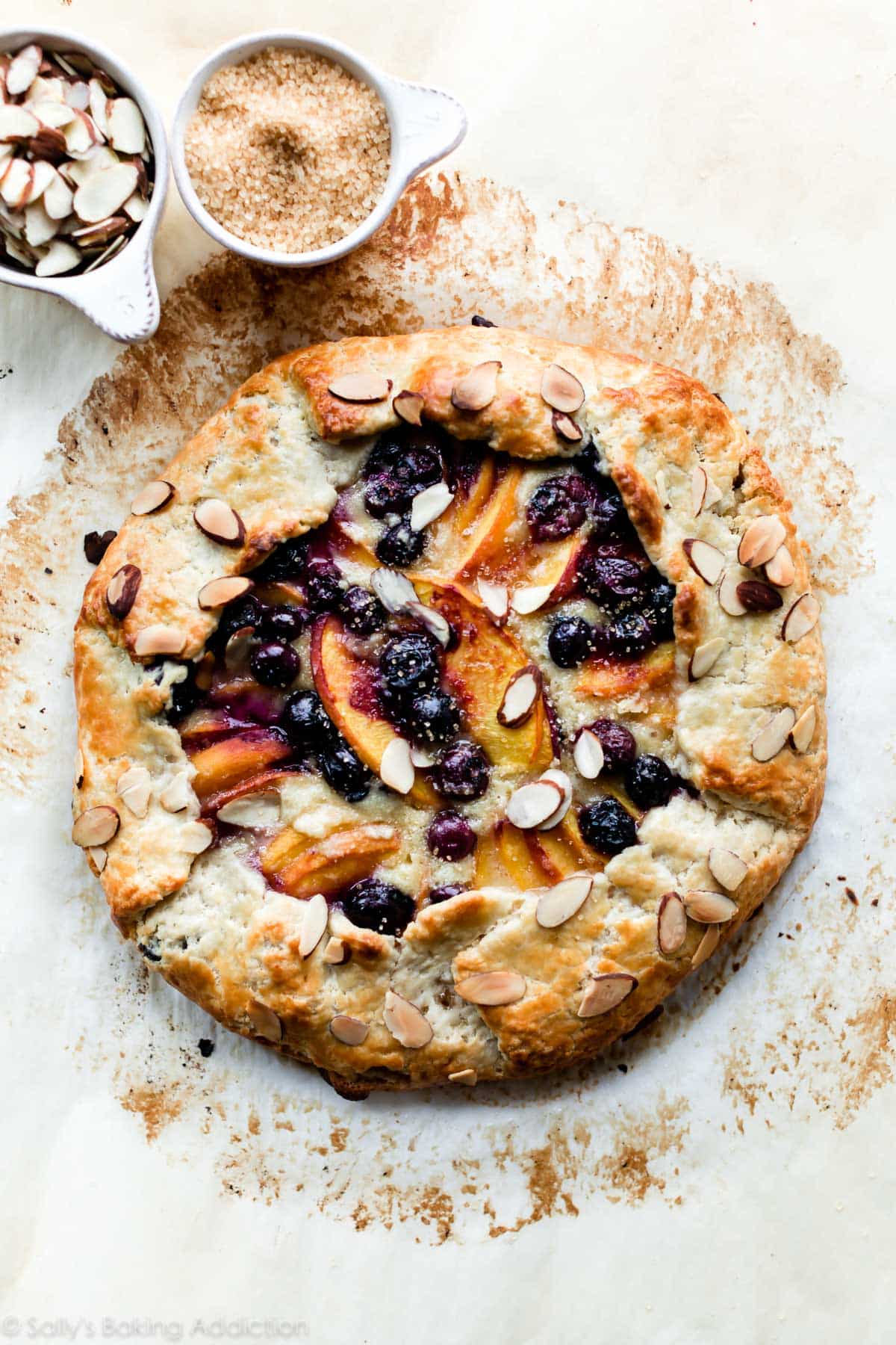 blueberry peach frangipane galette