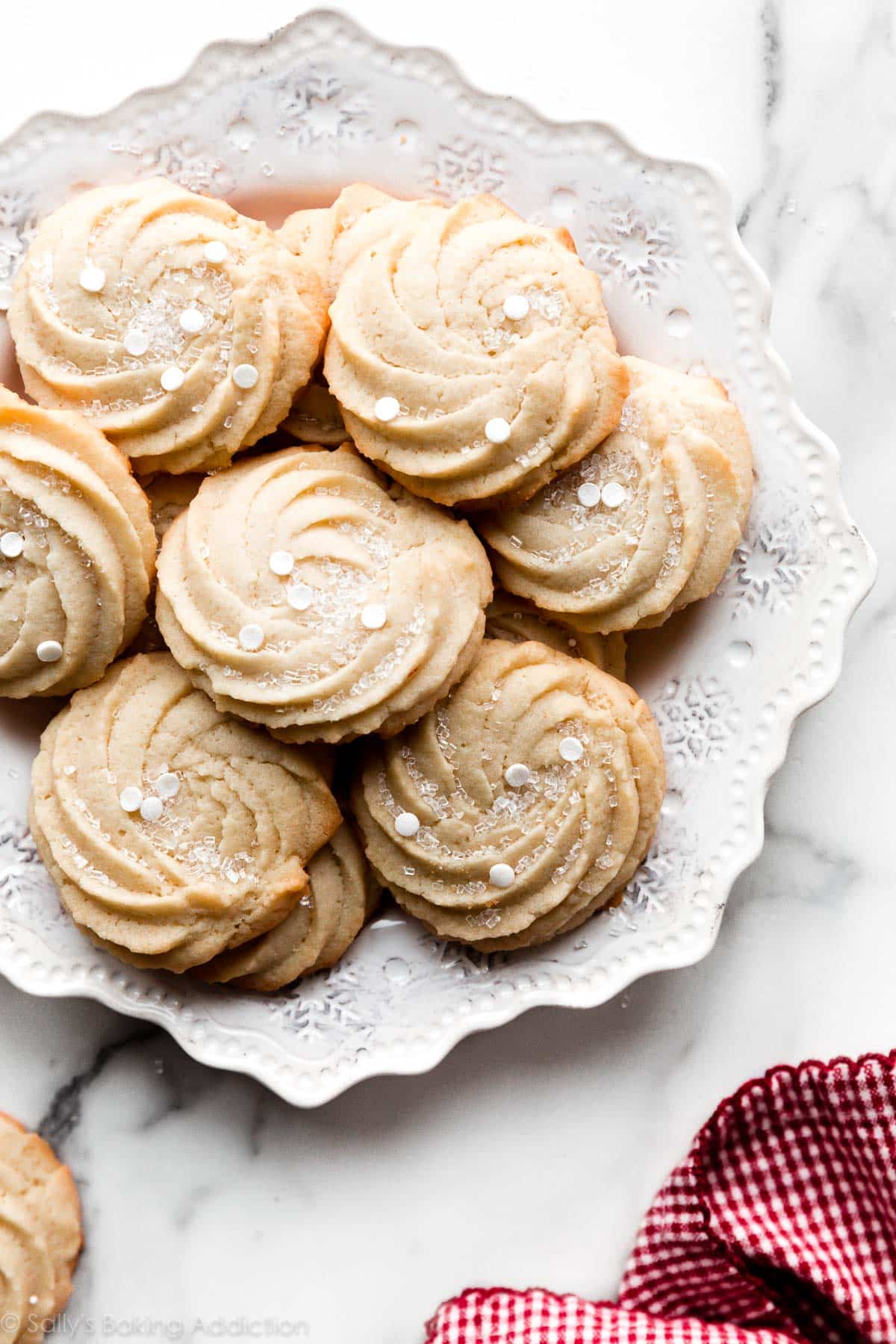 butter cookies on a white plate