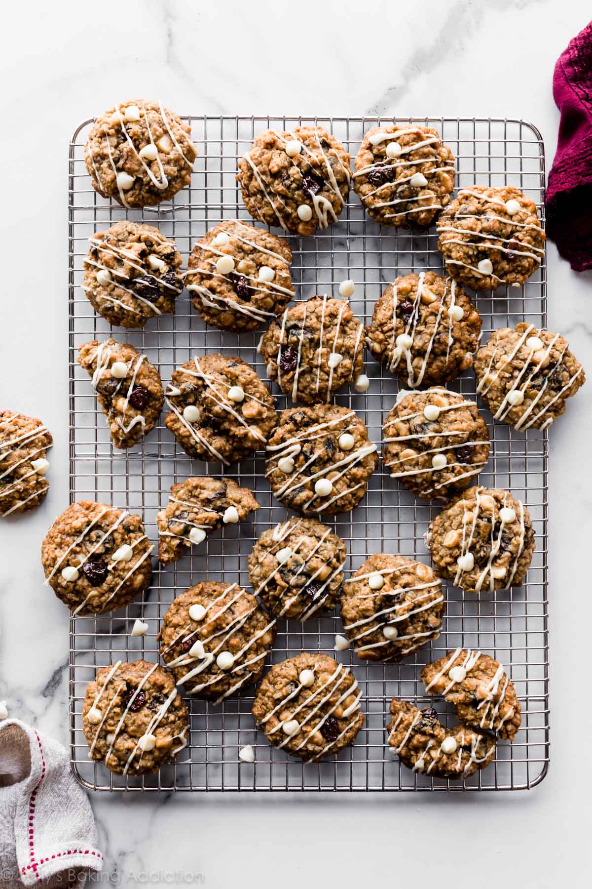 white chocolate chip cherry oatmeal cookies