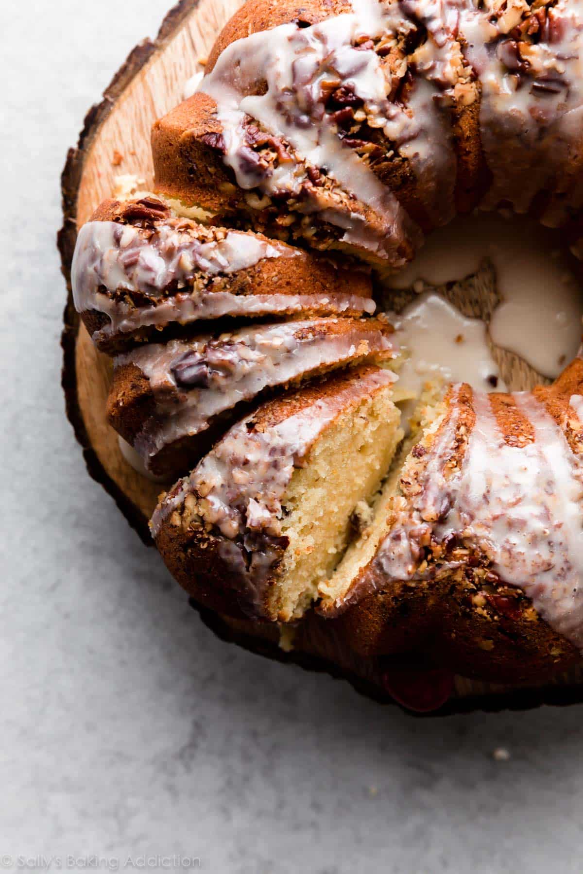 overhead image of rum cake