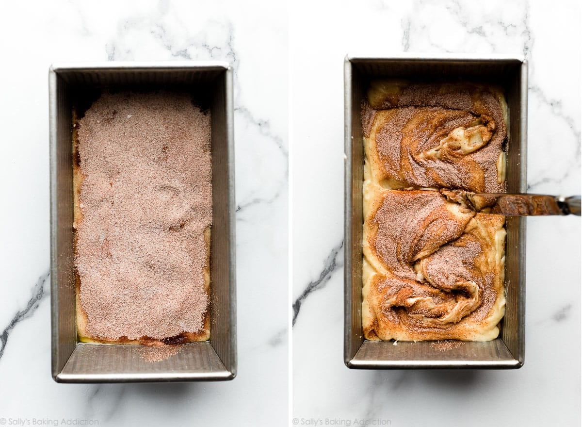 cinnamon swirl quick bread batter