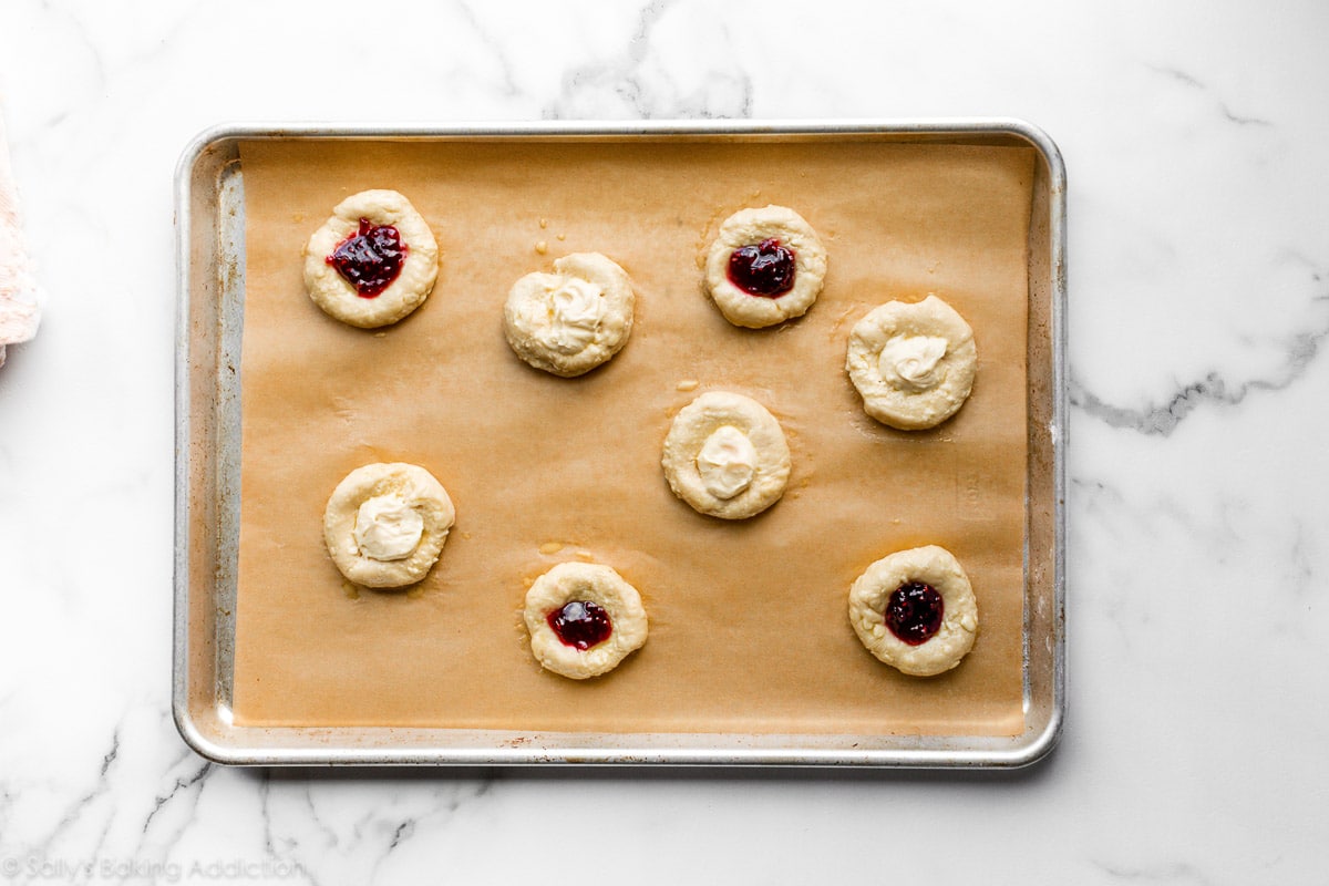 shaped breakfast pastries before baking