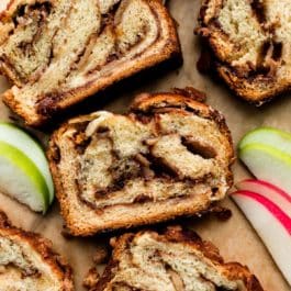 slices of apple cinnamon babka