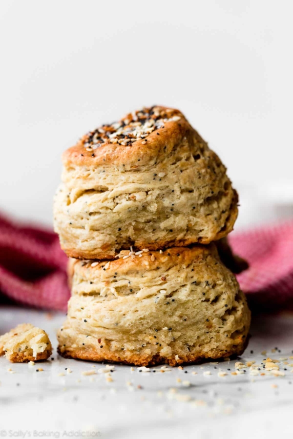 2 everything bagel cream cheese biscuits