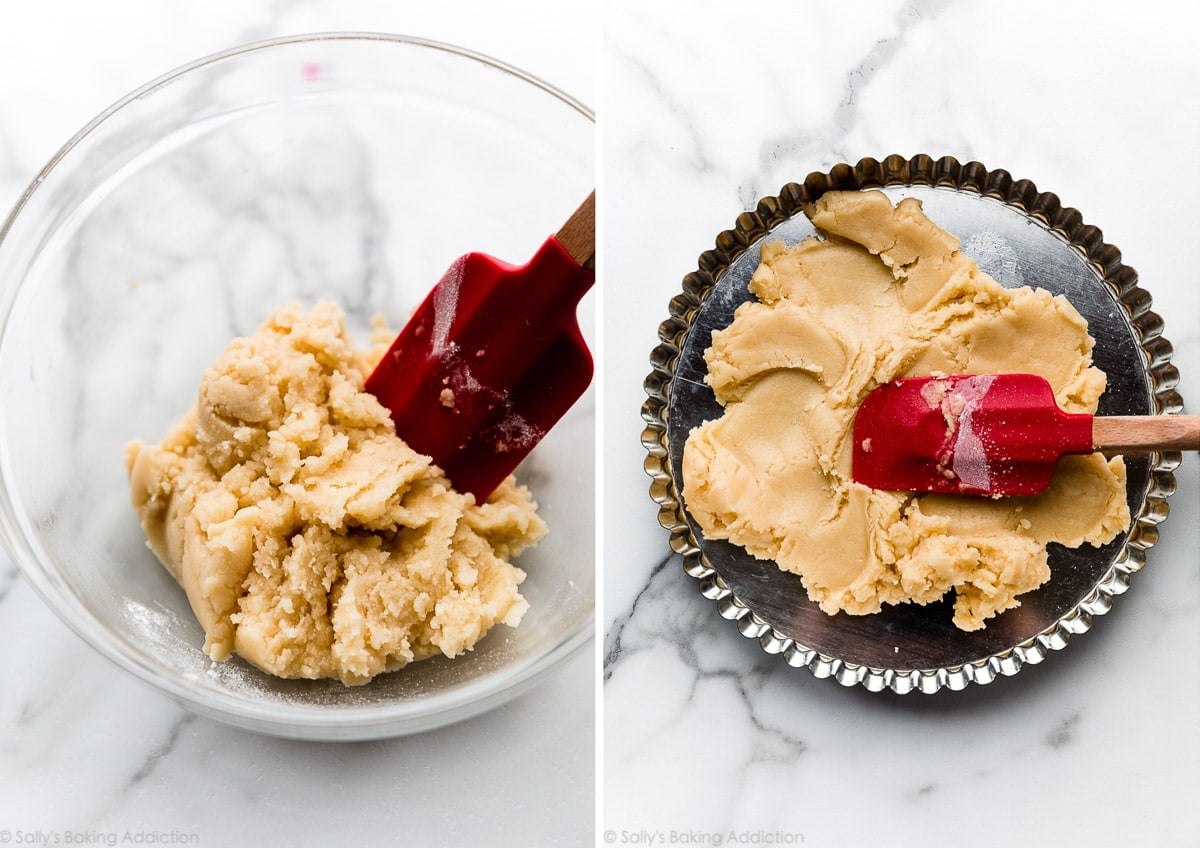 making shortbread tart crust