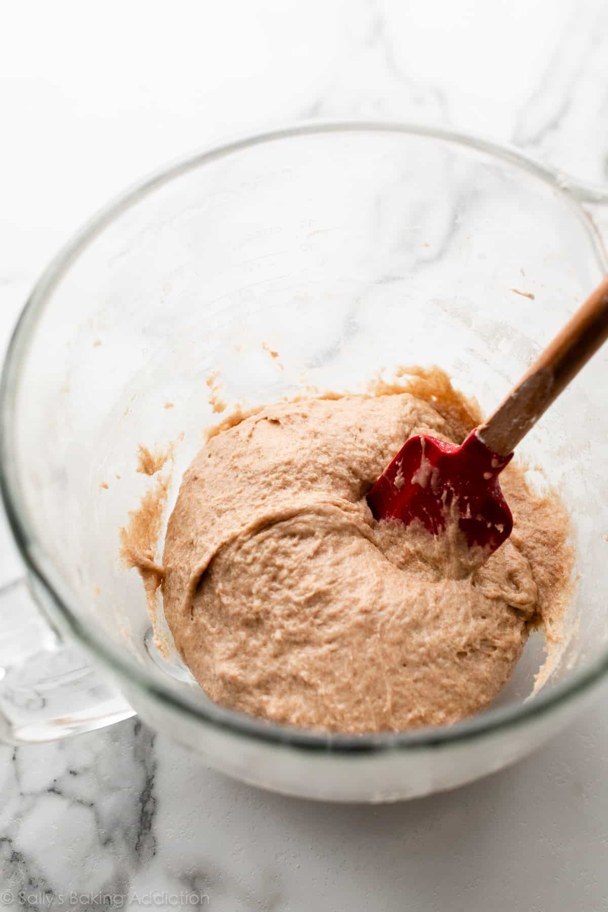 English muffin wheat dough before rising