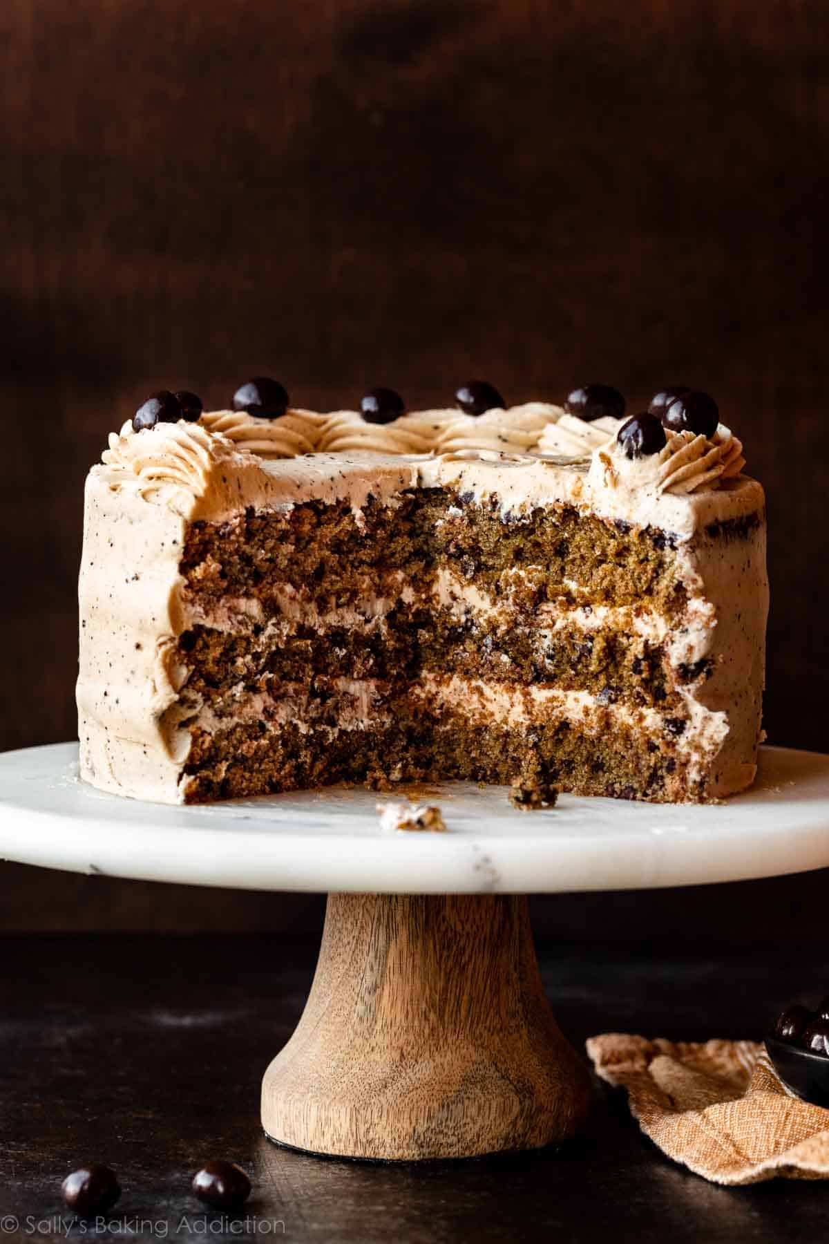 espresso chocolate chip layer cake