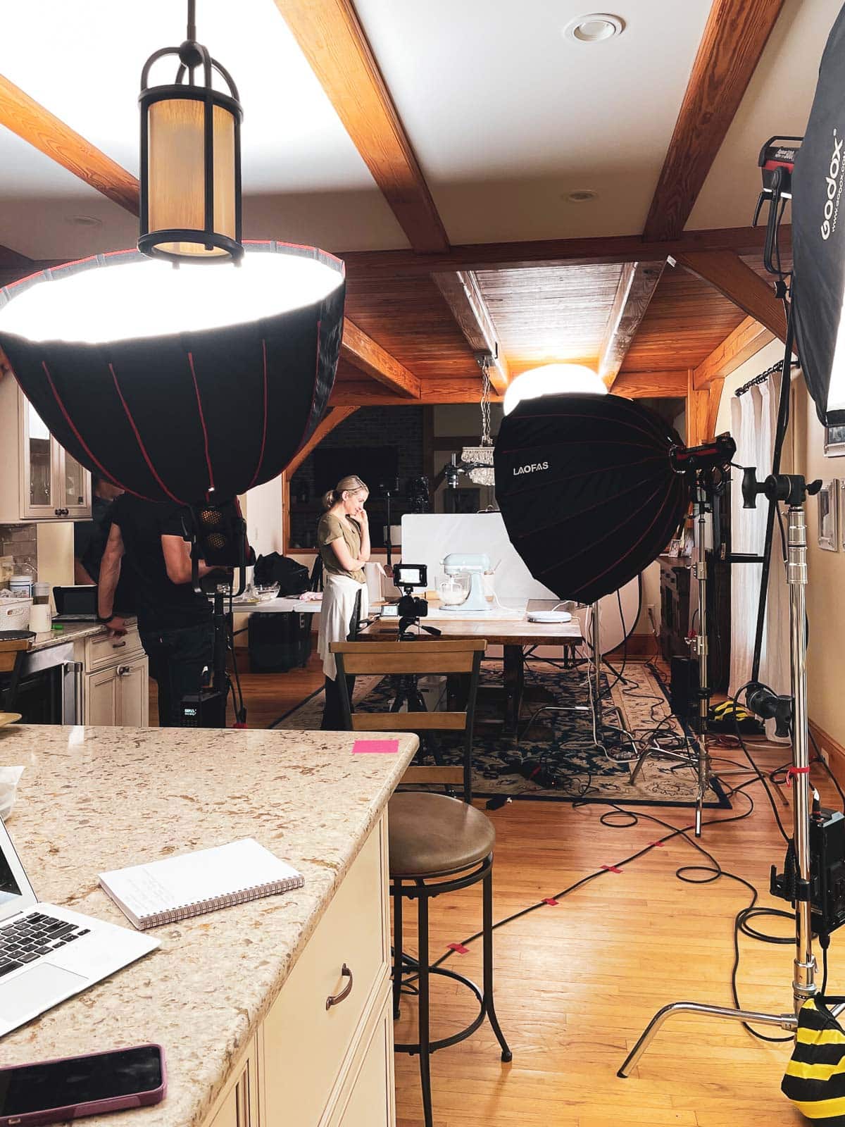 Sally with video equipment.