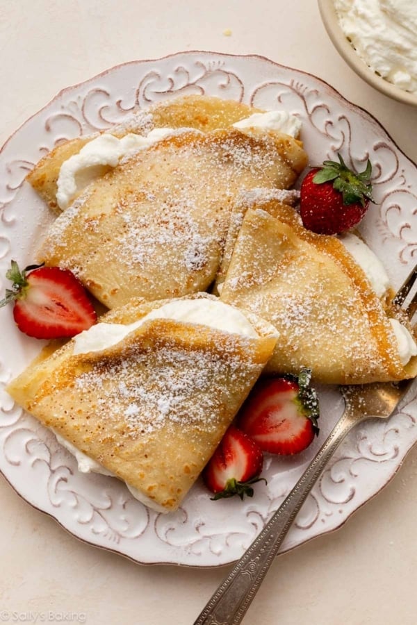 homemade crepes.