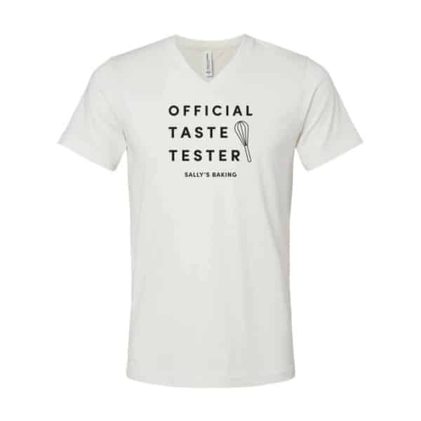 white official taste tester vneck shirt.