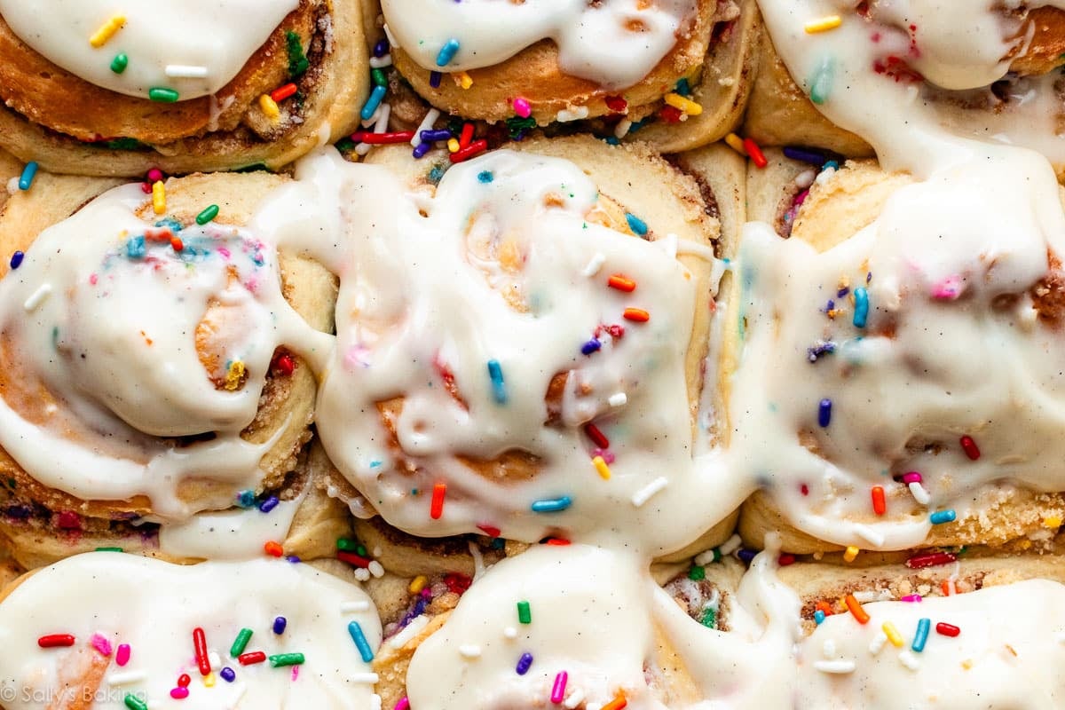 birthday cake flavored cinnamon rolls.