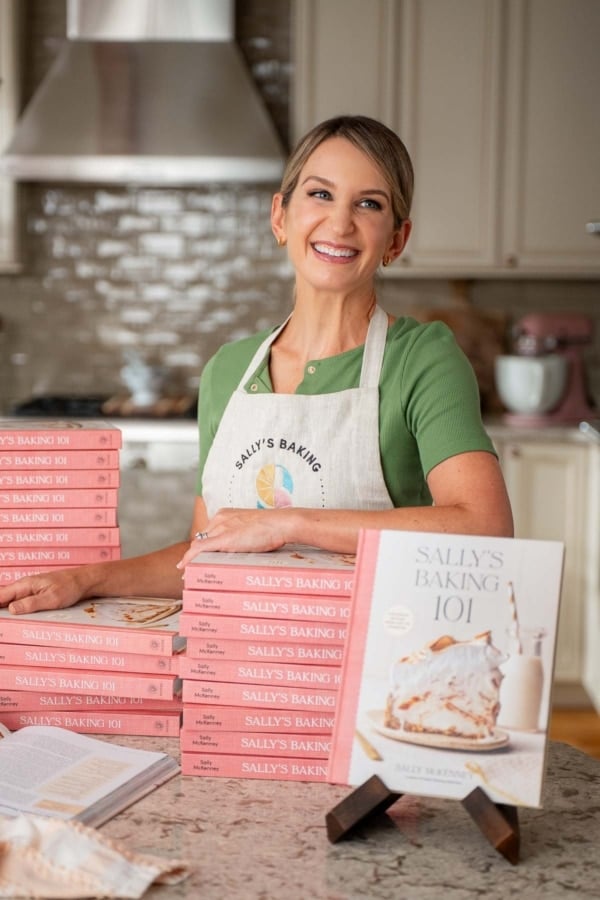 Sally McKenney with Sally's Baking 101 cookbooks.