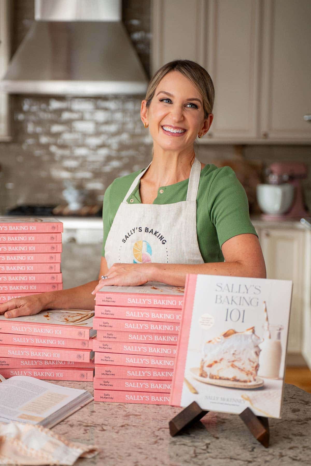 Sally McKenney with Sally's Baking 101 cookbooks.